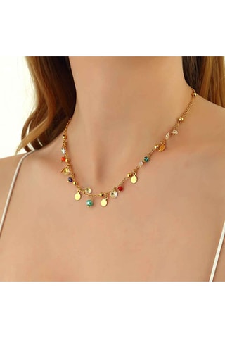 Collier - Laiton plaqué or & cristaux