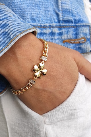 Bracelet doré à l’or fin jaune Zircons