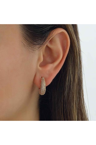 Boucles d'oreilles - Laiton plaqué or & zircons