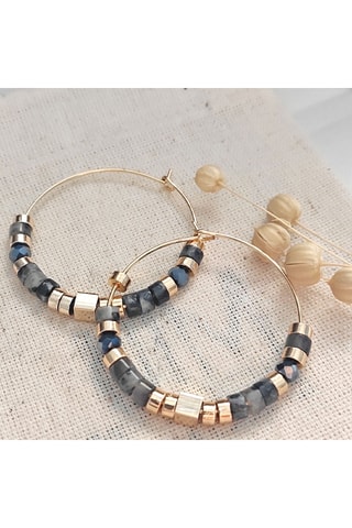 Boucles d'oreilles - Laiton plaqué or & pierre de cristal