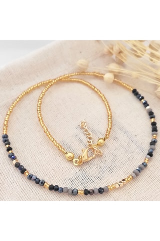 Collier - Laiton plaqué or & cristal