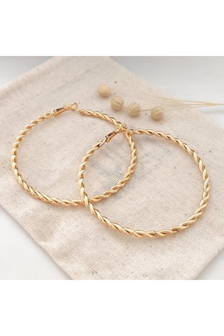 Créoles torsadées - Big Hoop - Laiton plaqué or