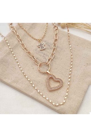 Collier - Laiton plaqué or & zirconiums