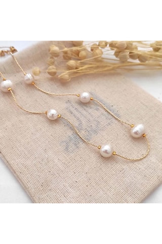 Collier de perles - Laiton plaqué or