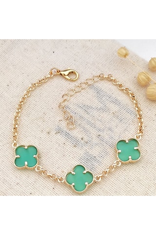 Bracelet - Laiton plaqué or & turquoise