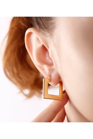 Boucles d'oreilles carrées - Laiton plaqué or