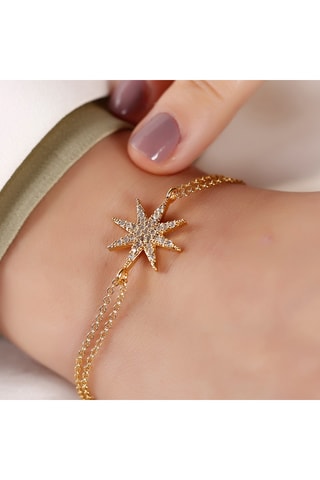 Bracelet - Laiton plaqué or & zircons