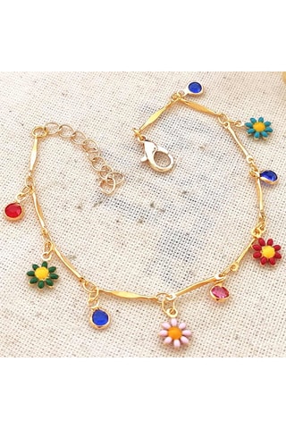 Bracelet fleurs - Laiton plaqué or