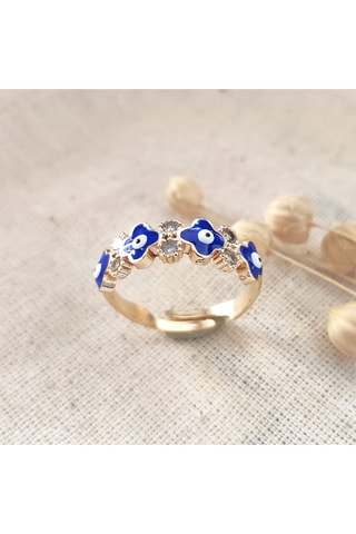 Bague porte bonheur - Laiton plaqué or & zircons