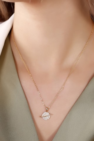 Collier doré à l'or fin jaune Zircons