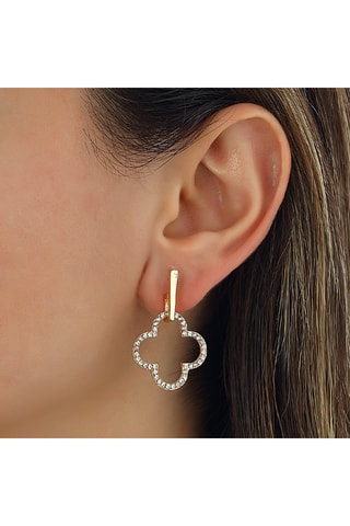Boucles d'oreilles - Laiton plaqué or & zircon