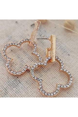 Boucles d'oreilles - Laiton plaqué or & zircon