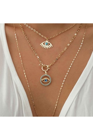 Collier - Laiton plaqué or & zirconiums