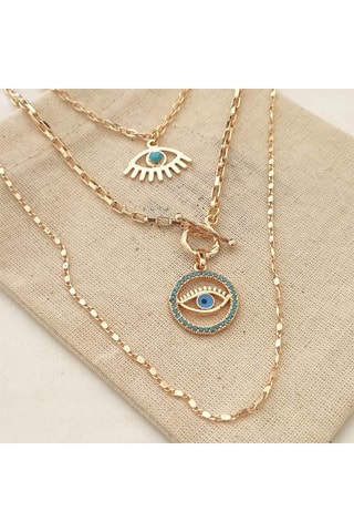 Collier - Laiton plaqué or & zirconiums