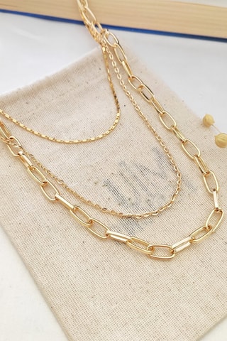 Collier multi-rangs Doré