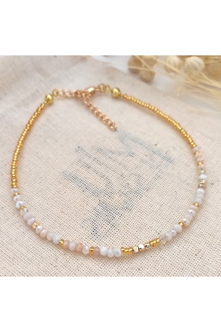 Bracelet de cheville - Laiton plaqué or & cristaux