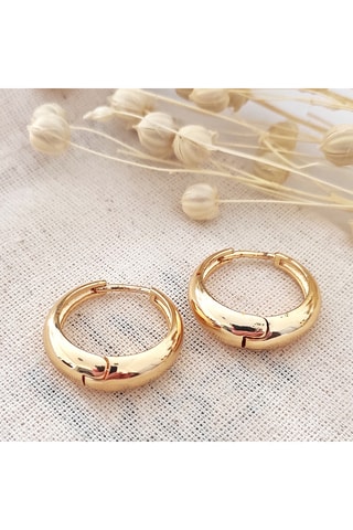 Boucles d'oreilles créoles - Laiton plaqué or