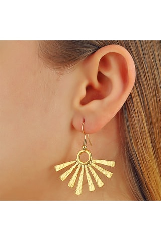 Boucles d'oreilles pendantes - Laiton plaqué or