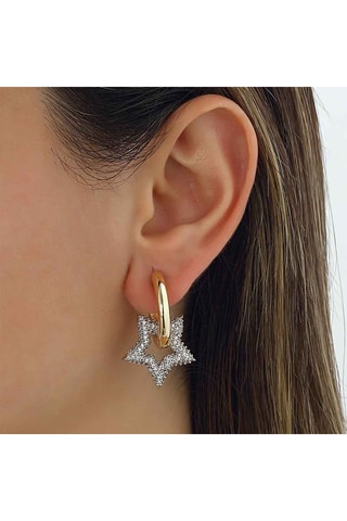 Boucles d'oreilles étoiles - Laiton plaqué or & zircons