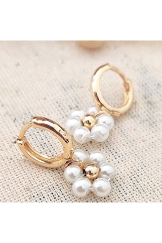 Boucles d'oreilles - Laiton plaqué or & perles