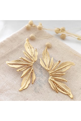 Boucles d'oreilles feuilles - Laiton plaqué or