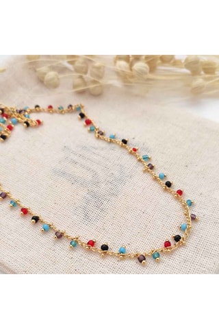 Collier - Laiton plaqué or & perles miyuki