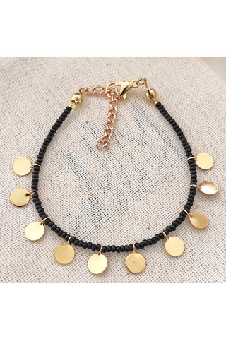 Bracelet pampilles - Laiton plaqué or & perles Miyuki