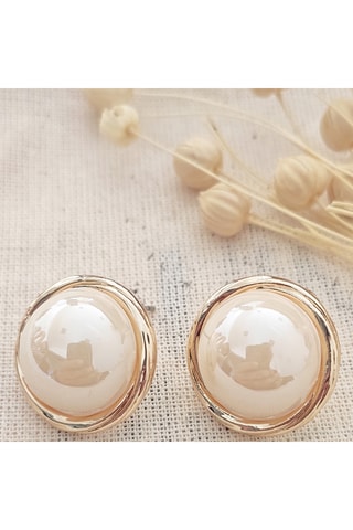 Boucles d'oreilles puces - Laiton plaqué or & perles