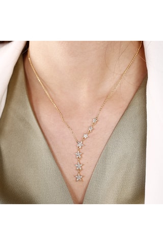 Collier étoile filante - Laiton plaqué or & zircons