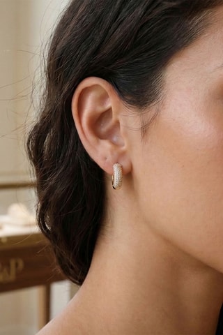 Créoles - Plaqué or jaune et zircons