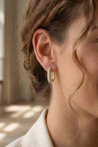 Créoles - Plaqué or jaune et zircons