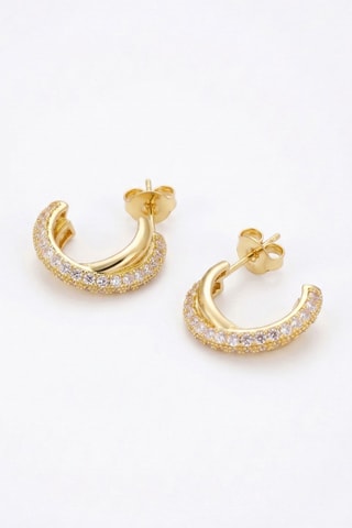 Créoles - Plaqué or jaune et zircons