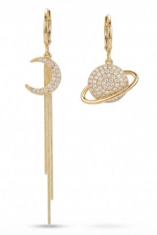 Boucles d'oreilles - Plaqué or jaune et zircons