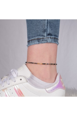 Bracelet de cheville - Cristal noir