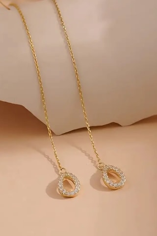 Boucles d'oreilles - Plaqué or jaune et zircons