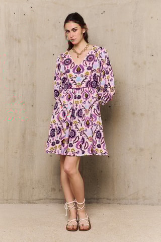 Abito corto in cotone Yucatan - Rosa