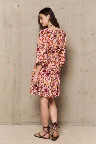 Abito corto in cotone Yucatan - Rosso