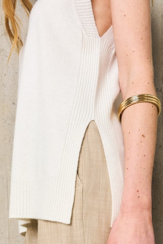 Maglia in lana merino Aina senza maniche - Beige