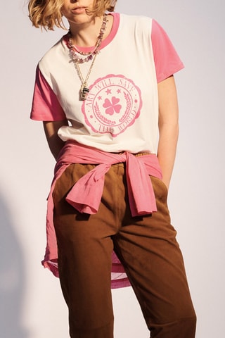 T-shirt Arty - Bianco e rosa