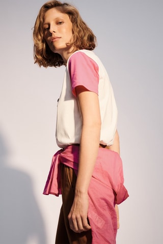 T-shirt Arty - Bianco e rosa