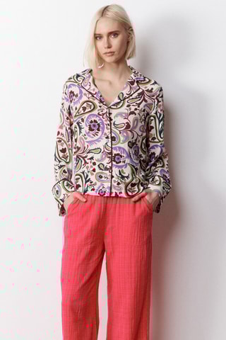 Camicia Monica - Bianco e viola