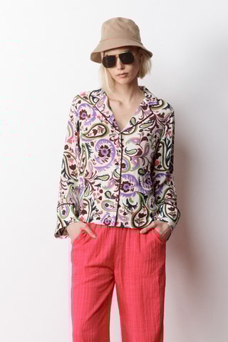 Camicia Monica - Bianco e viola