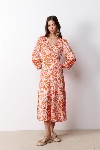 Abito midi - Arancione