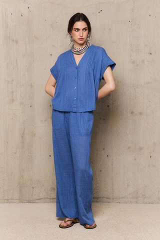 Camicia loose Candice - Blu