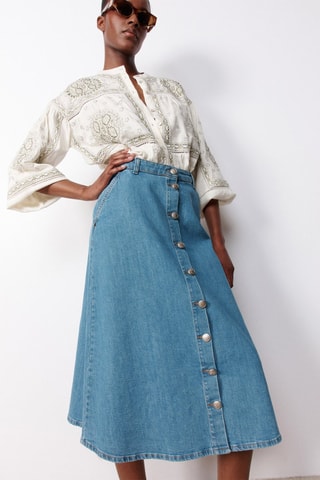 Gonna in jeans Theresa - Blu