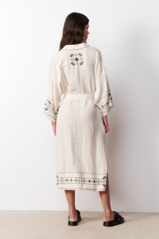 Abito a camicia in lino Marisa - Beige