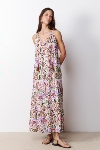 Abito lungo senza maniche Monica - Viola