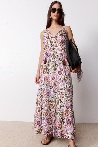 Abito lungo senza maniche Monica - Viola