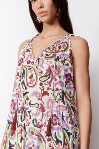 Abito lungo senza maniche Monica - Viola