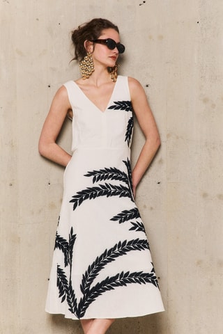 Abito midi in lino Palmer - Beige